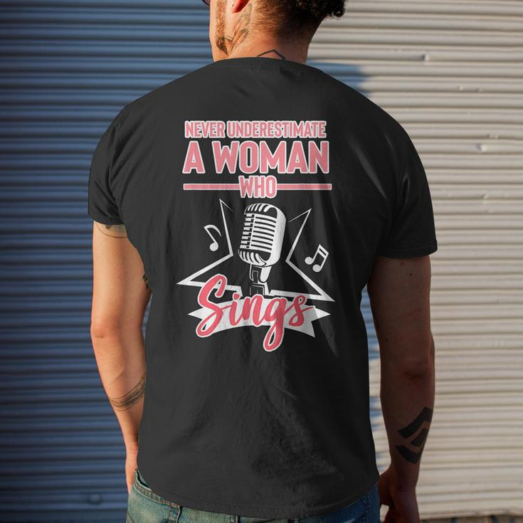 Never Underestimate A Woman Who Sings Lead Singer Singing Singer Funny Gifts Mens Back Print T-shirt Gifts for Him