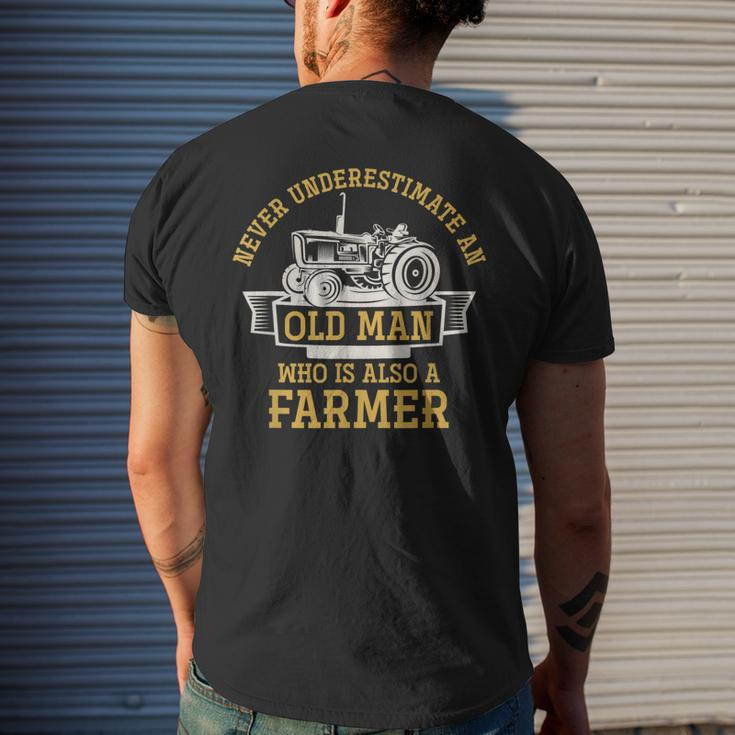 Never Underestimate An Old Man Who Is Also A Farmer Mens Back Print T-shirt Gifts for Him