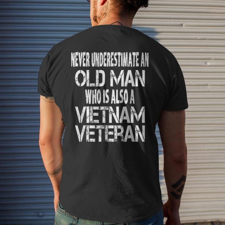 Never Underestimate An Old Man Who Is Also A Vietnam Veteran Gift For Mens Mens Back Print T-shirt Gifts for Him