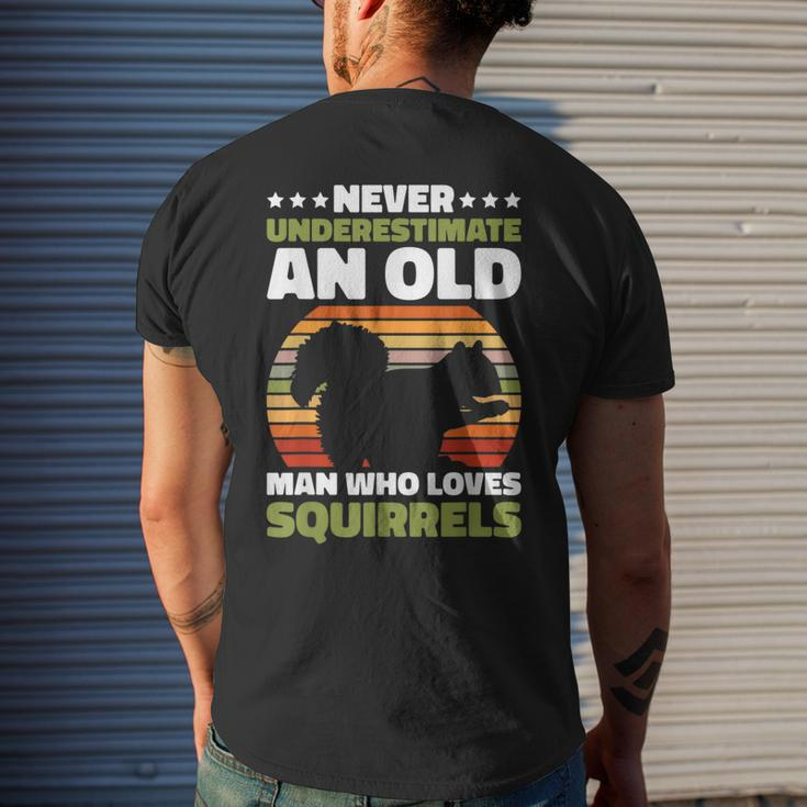 Never Underestimate An Old Man Who Love Squirrels Mens Back Print T-shirt Gifts for Him