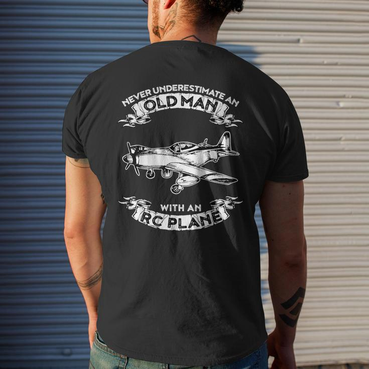 Never Underestimate An Old Man With An Rc Plane Mens Back Print T-shirt Gifts for Him