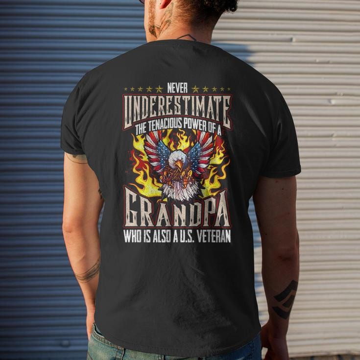 Never Underestimate The Power Of A Grandpa And Veteran Mens Back Print T-shirt Gifts for Him