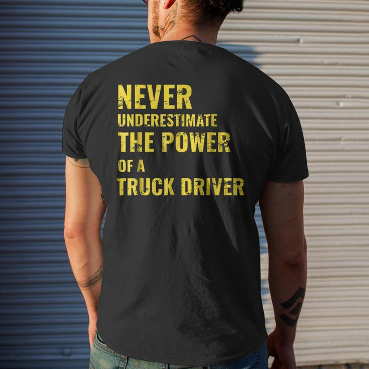 Never Underestimate The Power Of A Truck Driver Mens Back Print T-shirt Gifts for Him