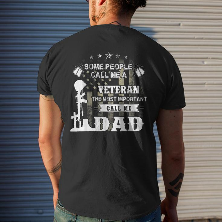 Never Underestimate The Power Of Veteran Dad Gift For Mens Mens Back Print T-shirt Gifts for Him
