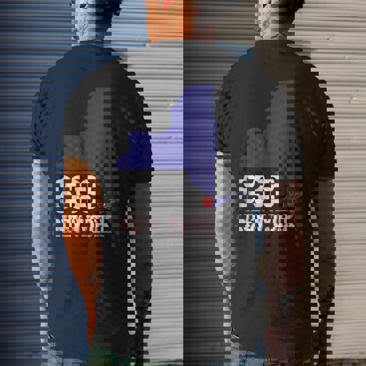 New York Area Code 838 New York Ny Map Men's T-shirt Back Print Gifts for Him