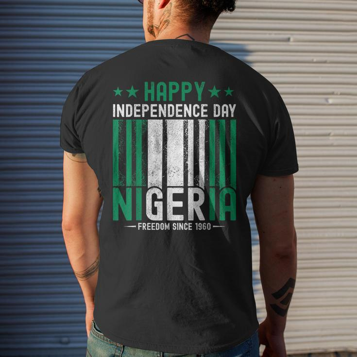 Nigerian Independence Day Vintage Nigerian Flag Men's T-shirt Back Print Gifts for Him