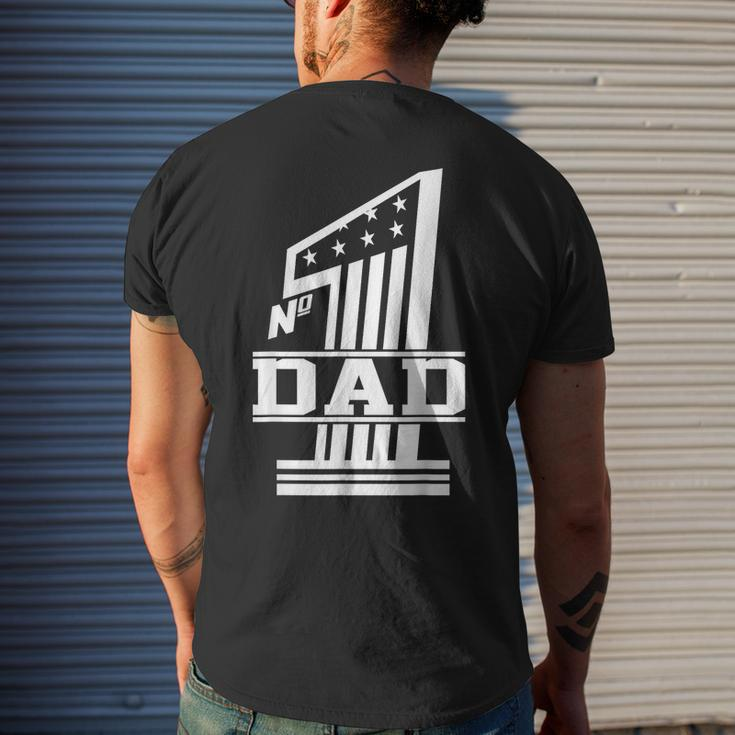 Number 1 Dad Fathers Day Mens Back Print T-shirt Gifts for Him