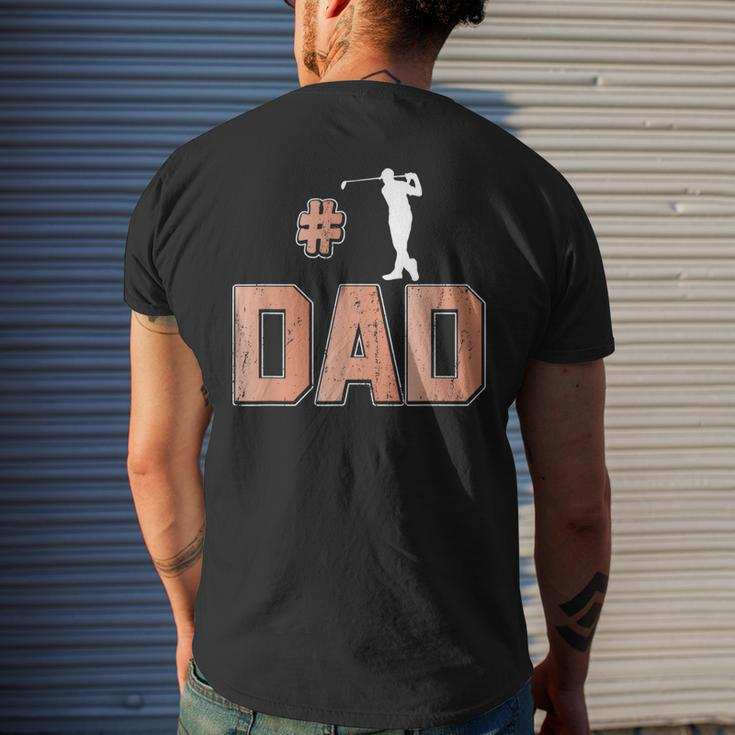 Number One Golf Dad 1 Father Golfing Grandpa Men's Back Print T-shirt Gifts for Him