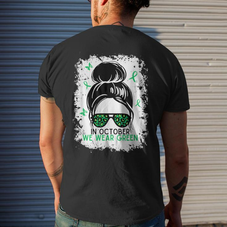 In Octobre We Wear Green Liver Cancer Awareness Men's T-shirt Back Print Gifts for Him