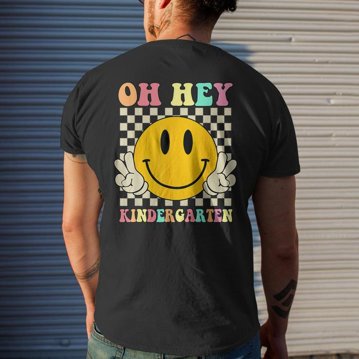 Oh Hey Kindergarten Hippie Smile Face Retro Back To School Mens Back Print T-shirt Gifts for Him