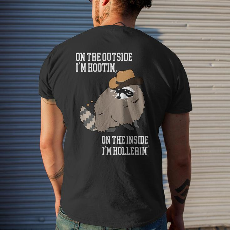 On The Outside Im Hootin On The Inside Im Hollerin Mens Back Print T-shirt Gifts for Him