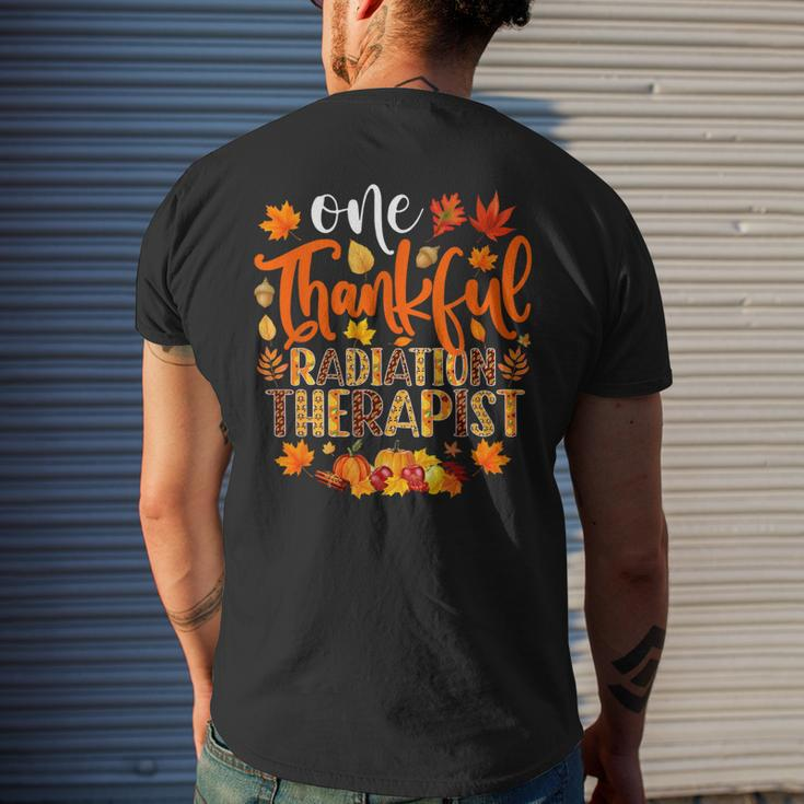 One Thankful Radiation Therapist Thanksgiving Men's T-shirt Back Print Gifts for Him