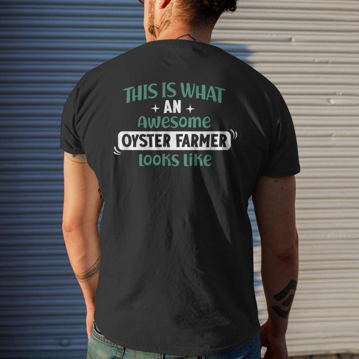 Oyster Farmer Fishing Fisherman Seafood Farming Men's T-shirt Back Print Gifts for Him