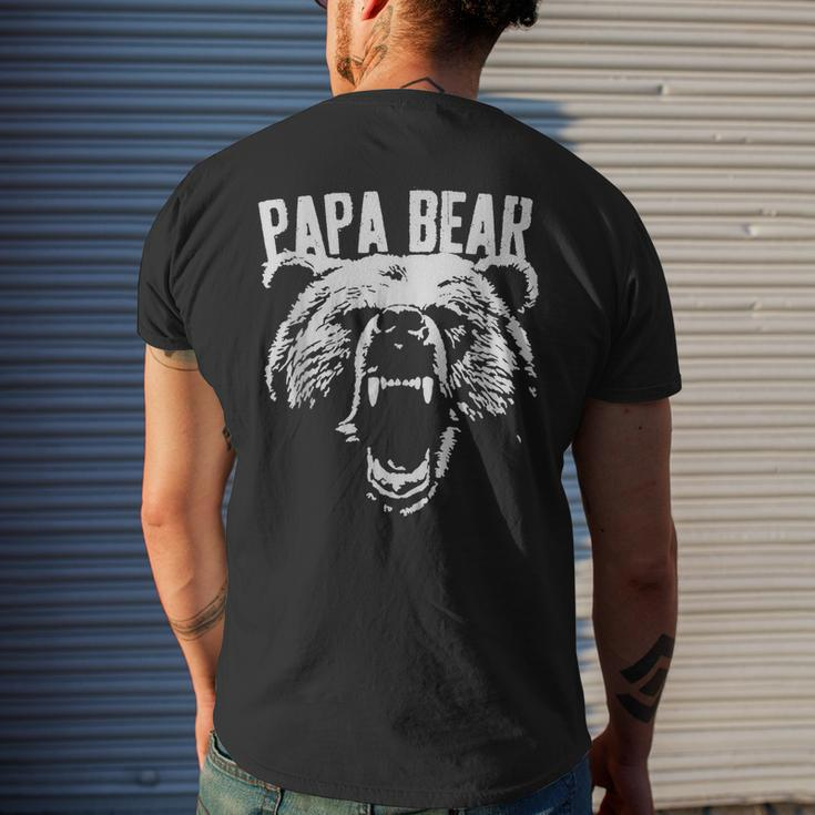 Papa Bear Best Dad Fathers Day Father Pop Men Vintage Mens Back Print T-shirt Gifts for Him