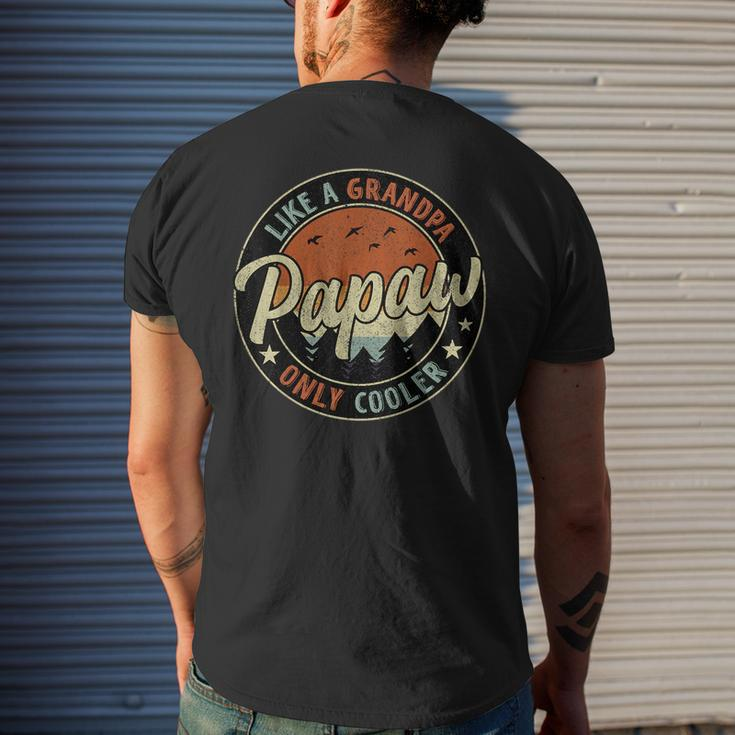 Papaw Like A Grandpa Only Cooler Vintage Retro Fathers Day Mens Back Print T-shirt Gifts for Him