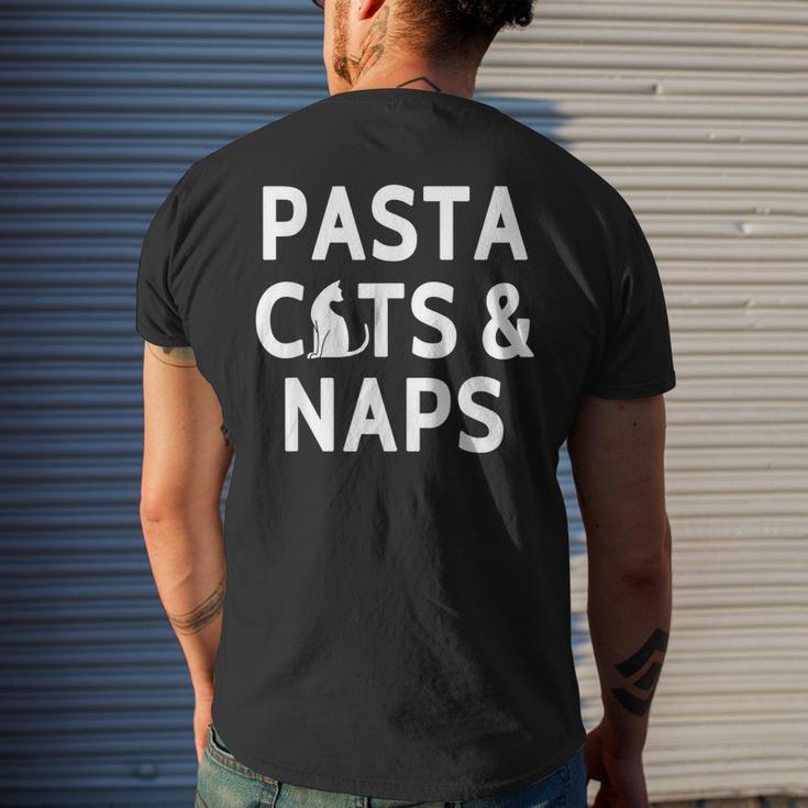 Pasta Cats & Naps Italian Cuisine And Cat Lover Mens Back Print T-shirt Gifts for Him