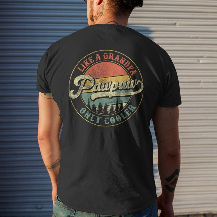 Pawpaw Like A Grandpa Only Cooler Retro Papaw Dad Grandpa Mens Back Print T-shirt Gifts for Him