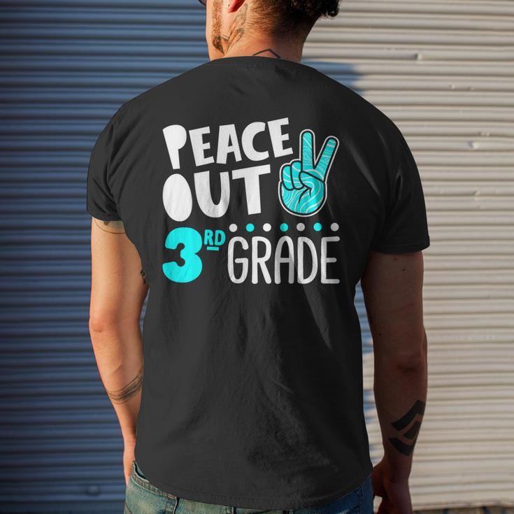 Peace Out 3Rd Grade Graduation Last Day School 2023 Men's Back Print T-shirt Gifts for Him