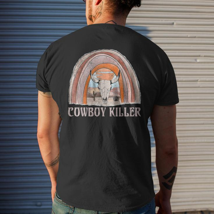 Peace Love Cowboys Killer Western Deserts Howdys Bull Skulls Skulls Funny Gifts Mens Back Print T-shirt Gifts for Him