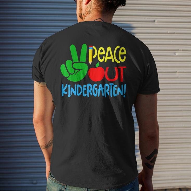 Peace Out Kindergarten Graduation Last Day Of School Boy Kid Mens Back Print T-shirt Gifts for Him