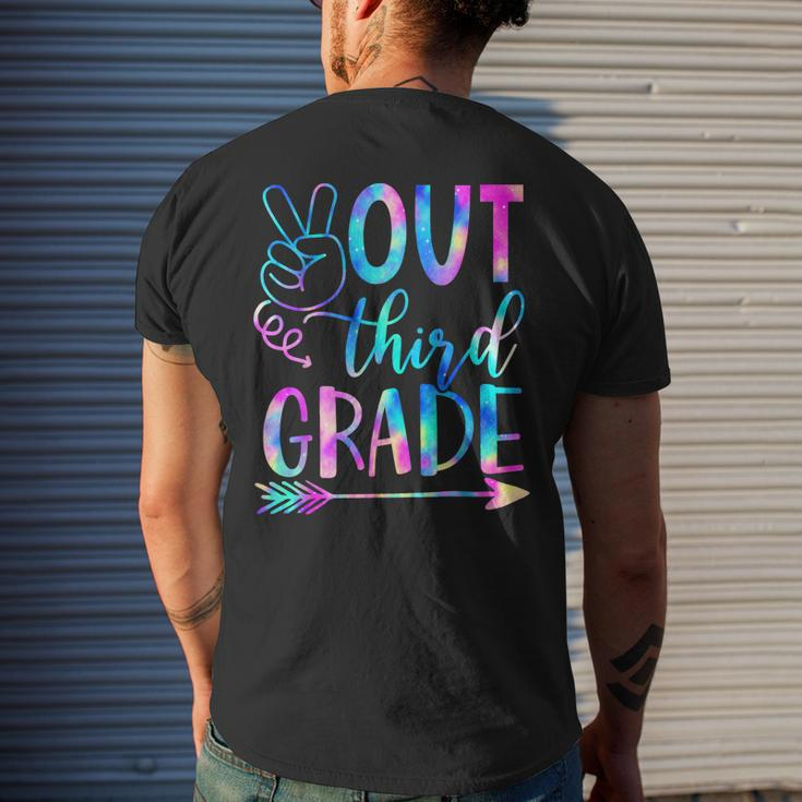 Peace Out Third Grade Graduate Tie Dye Last Day Of School Men's Back Print T-shirt Gifts for Him