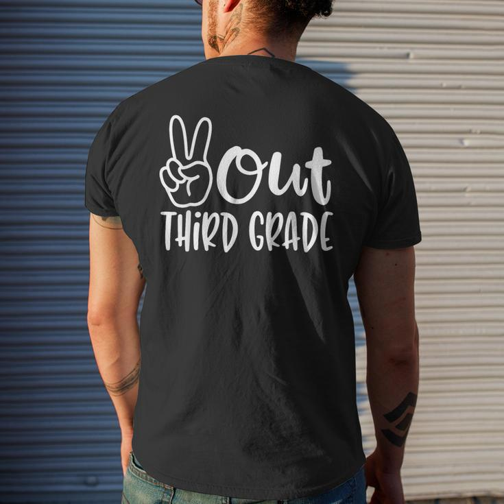 Peace Out Third Grade Last Day Of School 3Rd Grade Men's Back Print T-shirt Gifts for Him