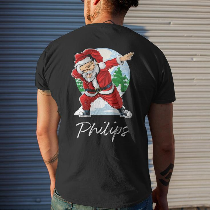 Philips Name Gift Santa Philips Mens Back Print T-shirt Gifts for Him