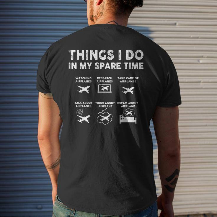 Pilot Aviation 6 Things I Do In My Spare Time Airplane Lover Pilot Funny Gifts Mens Back Print T-shirt Gifts for Him