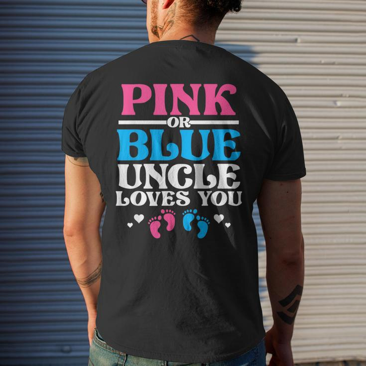 Pink Or Blue Uncle Loves You Mens Back Print T-shirt Gifts for Him