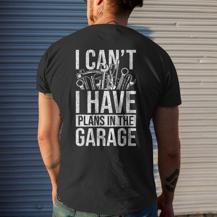 Plans In The Garage Dad Auto Mechanic Repairman Car Fix Men's Crewneck Short Sleeve Back Print T-shirt Gifts for Him