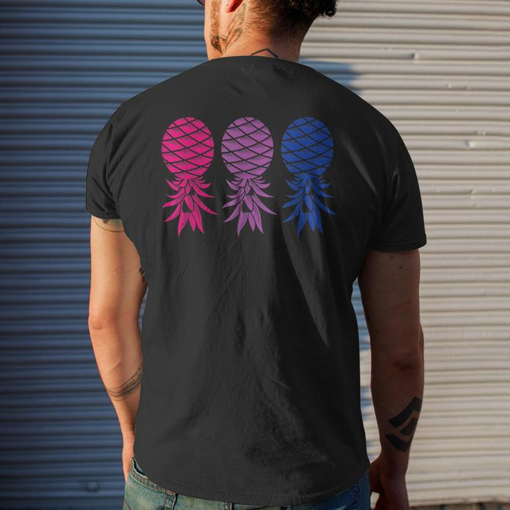 Polyamory And Upside Down Pineapple Bisexual Lgbt Mens Back Print T-shirt Gifts for Him