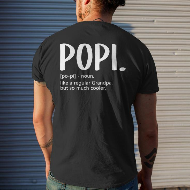 Popi For Men Fathers Day Idea Regular Grandpa Popi Mens Back Print T-shirt Gifts for Him