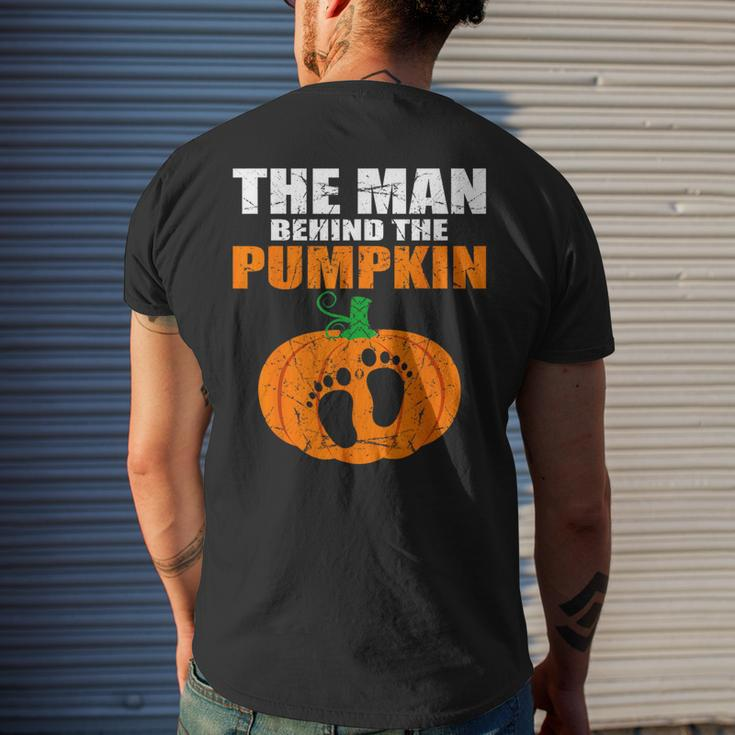 Pregnant Halloween Costume For Dad Expecting Lil Pumpkin Men's T-shirt Back Print Gifts for Him