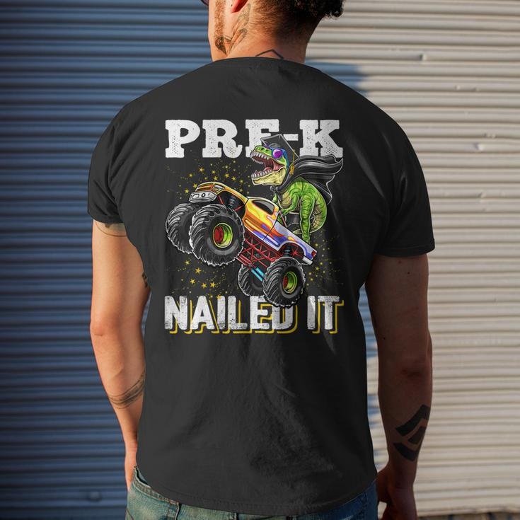 Prek Nailed It Dinosaur Monster Truck Graduation Cap Men's Back Print T-shirt Gifts for Him
