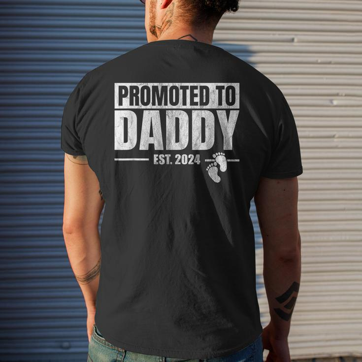 Promoted To Daddy Est 2024 Fathers Day First Time Dad Mens Back Print T-shirt Gifts for Him