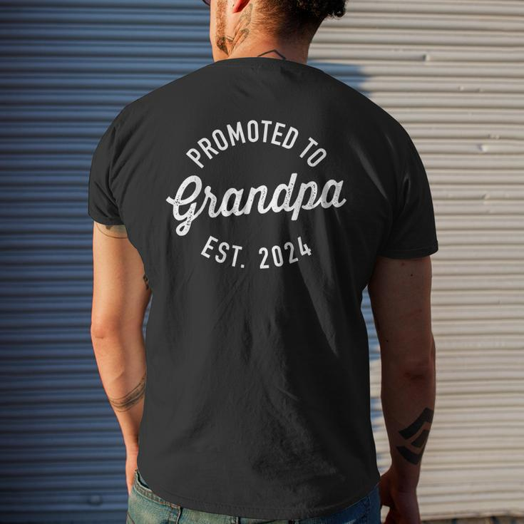 Promoted To Grandpa 2024 For New Baby Shower Granddad Mens Back Print T-shirt Gifts for Him