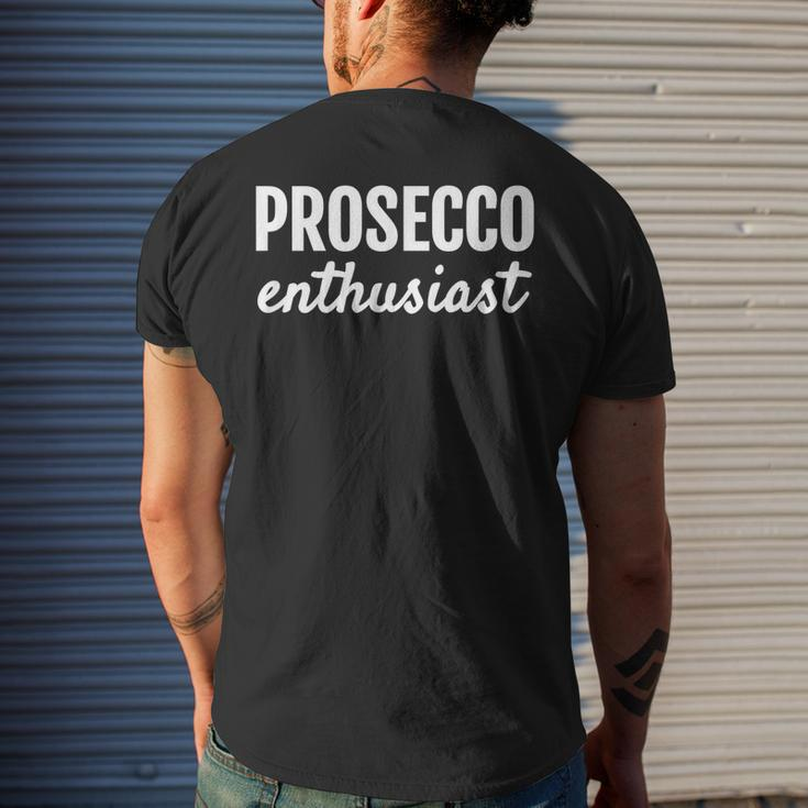 Prosecco Enthusiast Italian Fun Summertime StatementMens Back Print T-shirt Gifts for Him