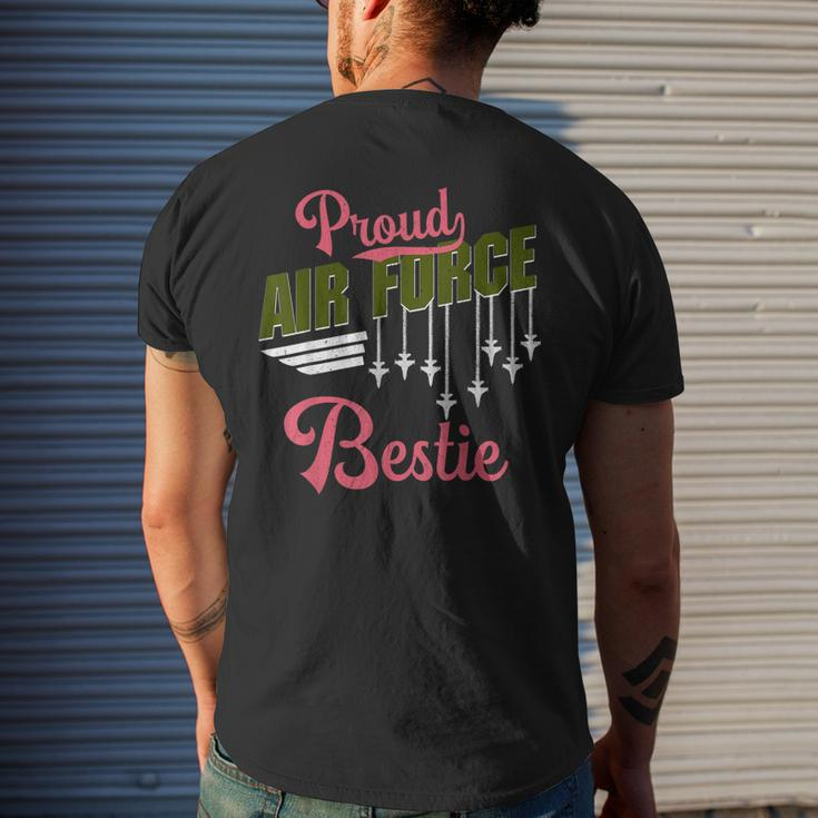 Proud Air Force Bestie Best Friend Pride Military Family Men's Back Print T-shirt Gifts for Him
