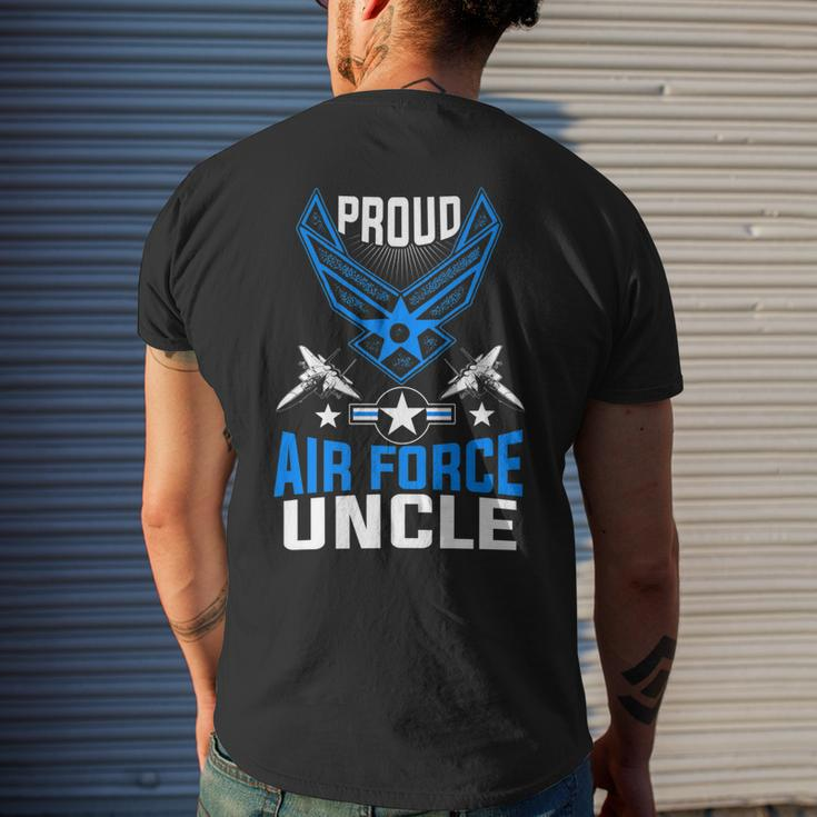 Proud Air Force Uncle Veteran Pride Men's Back Print T-shirt Gifts for Him