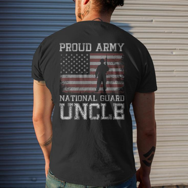 Proud Army National Guard Uncle Us Military Men's Back Print T-shirt Gifts for Him