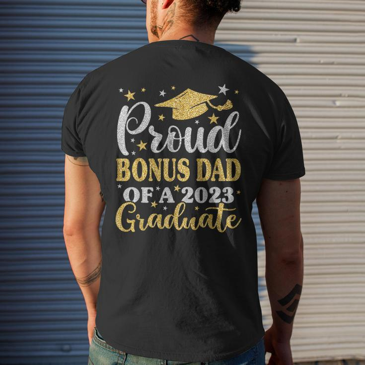 Proud Bonus Dad Of A 2023 Graduate Senior 2023 Graduation Mens Back Print T-shirt Gifts for Him