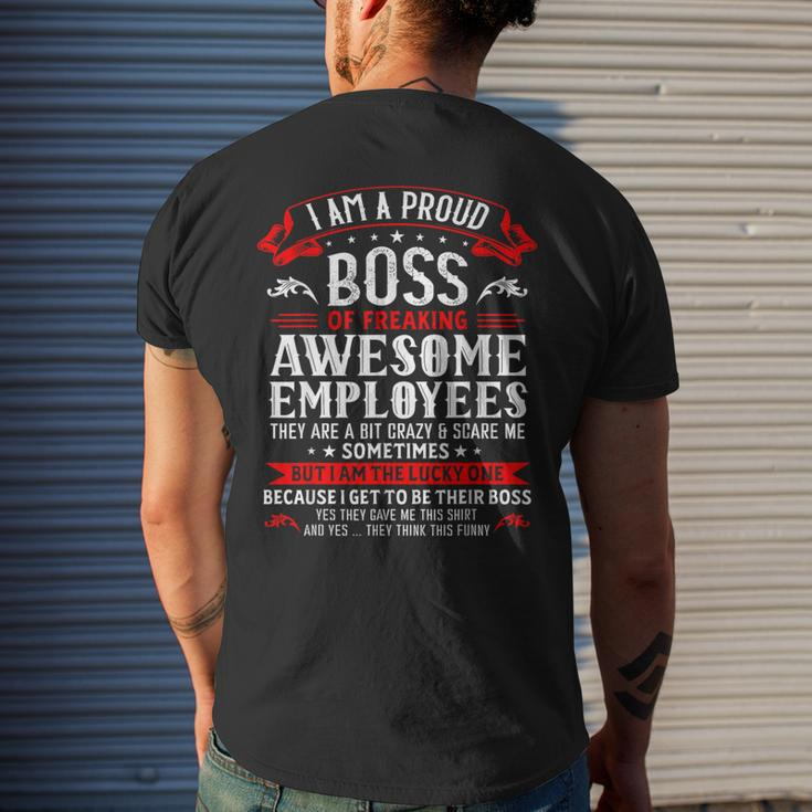 I Am A Proud Boss Of Freaking Awesome Employees Job Men's T-shirt Back Print Gifts for Him