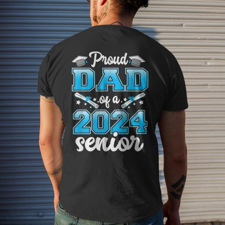 Proud Dad Of A Class Of 2024 Senior Heart Graduation Men's Back Print T-shirt Gifts for Him