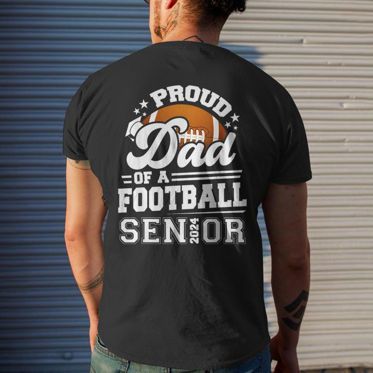 Proud Dad Of A Football Senior 2024 Graduate Graduation Men's T-shirt Back Print Gifts for Him