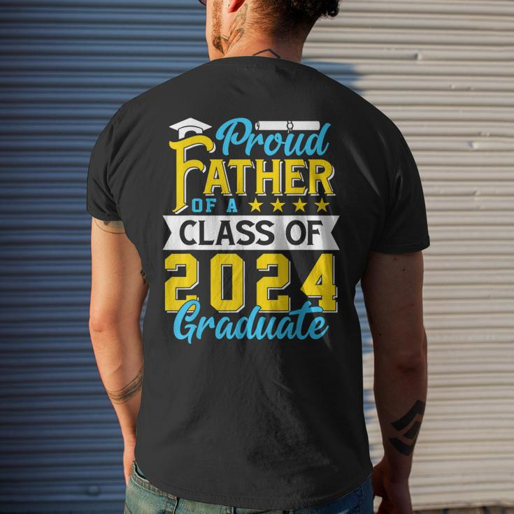 Proud Father Of A Class Of 2024 Graduate Senior 2024 Men's Back Print T-shirt Gifts for Him