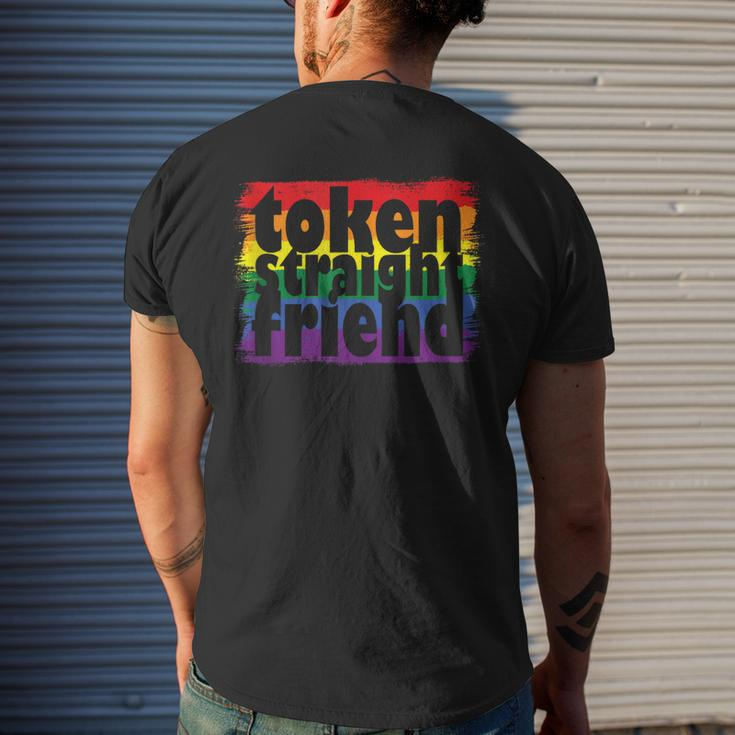 Proud Lgbtq Ally Token Straight Friend Gay Pride Parade Mens Back Print T-shirt Gifts for Him