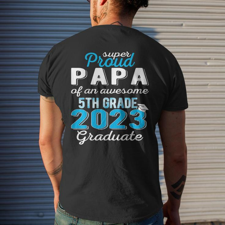 Proud Papa Of 5Th Grade Graduate 2023 Elementary Graduation Men's Back Print T-shirt Gifts for Him