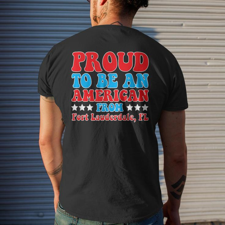 Proud To Be An American From Fort Lauderdale Florida Mens Back Print T-shirt Gifts for Him