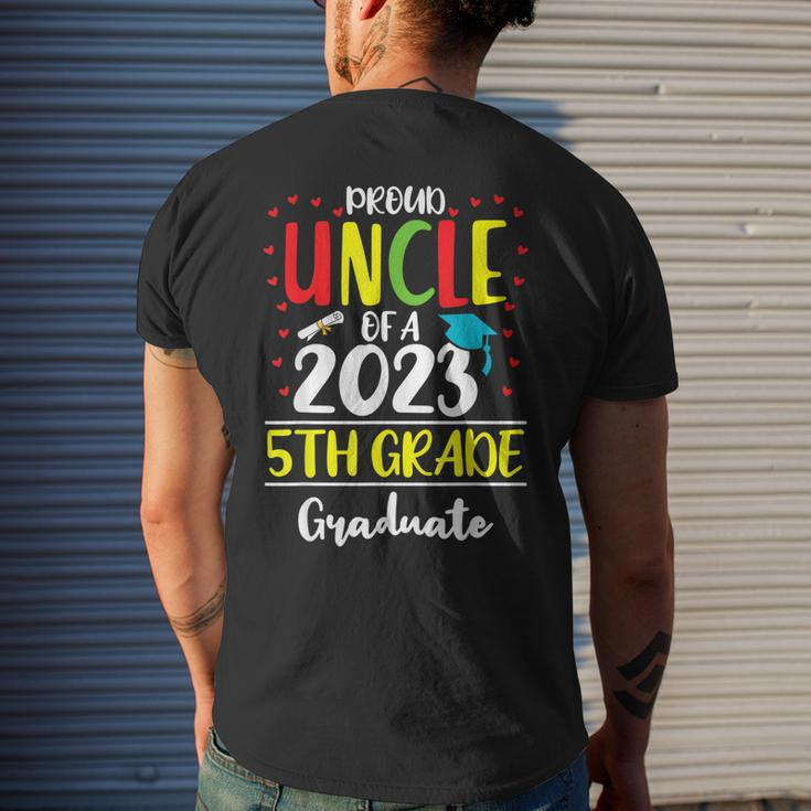 Proud Uncle Of A Class Of 2023 5Th Grade Graduate Mens Back Print T-shirt Gifts for Him