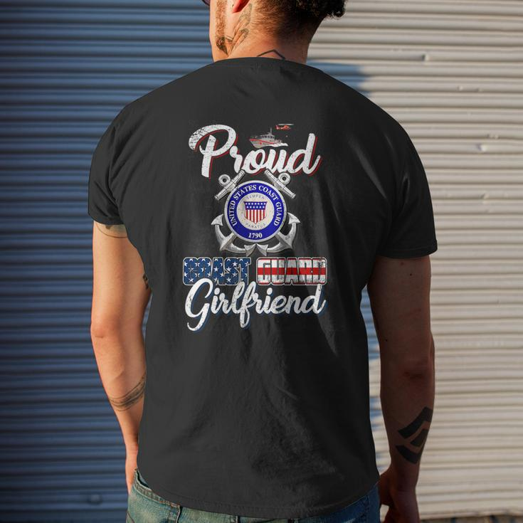 Proud Us Coast Guard Girlfriend Us Military Family Funny Military Gifts Mens Back Print T-shirt Gifts for Him